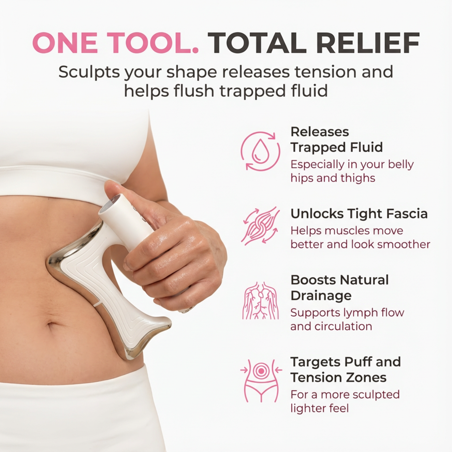 3-in-1 EMS Body Sculptor for Deep Muscle Relief, Lymph Drainage and Toning