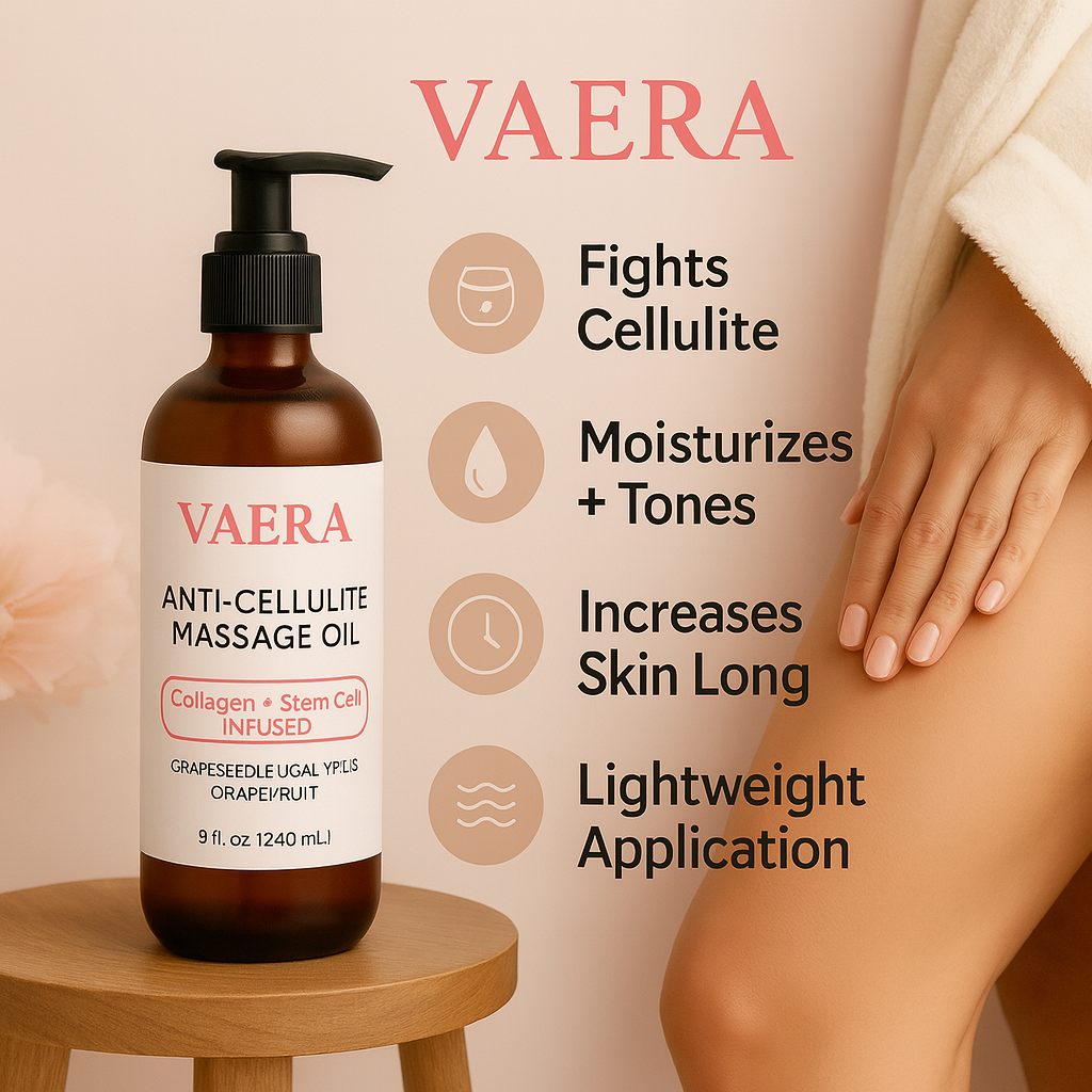 Glossay Anti-Cellulite Massage Oil: Smooth Skin, Firming, Hydrating, Natural Ingredients